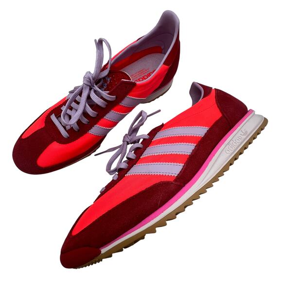 Adidas Women SL 72 OG Originals Size 9 Solar Red Lavender Better Scarlet JH7392 - Picture 2 of 9